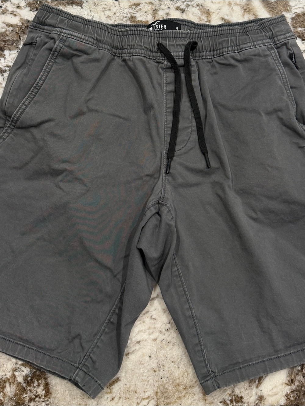 Hollister Men's Charcoal Drawstring Shorts